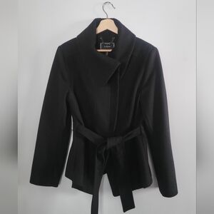 LE CHATEAU Women's Wool Black Belted Jacket